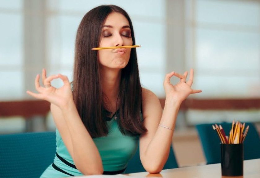 Creative employee having a sense of humor during test interview